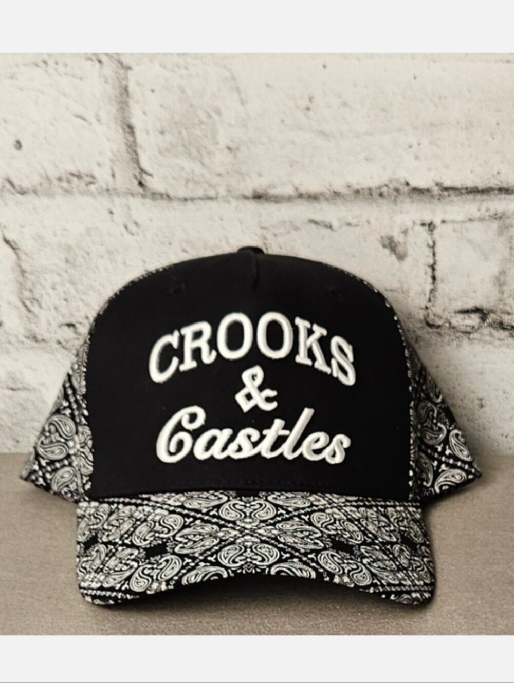 Crooks and Castles Paisley Snapback Hat Black Streetwear Cap O/S